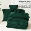 imageCozyLux Queen Comforter Set Beige  7 Pieces Seersucker Bed in a Bag Soft Lightweight Boho Bedding Set with All Season Comforters Queen Size Sheets Pillowcases ampamp ShamsEmerald Green