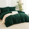 imageCozyLux Queen Comforter Set Beige  7 Pieces Seersucker Bed in a Bag Soft Lightweight Boho Bedding Set with All Season Comforters Queen Size Sheets Pillowcases ampamp ShamsEmerald Green
