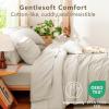 imageCozyLux Queen Comforter Set Beige 7 Pieces Soft Prewashed Pinch Pleat Bed in a Bag Queen Comforter Set with Sheets Boho Bed Set with Down Alternative Comforter Sheets Pillowcases ampamp ShamsBeige