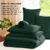 imageCozyLux Queen Comforter Set Beige 7 Pieces Soft Prewashed Pinch Pleat Bed in a Bag Queen Comforter Set with Sheets Boho Bed Set with Down Alternative Comforter Sheets Pillowcases ampamp ShamsEmerald Green