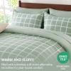 imageCozyLux Twin XL Comforter Set Grey  5 Pieces Plaid Bed in a Bag Set UltraSoft Twin XL Bedding Set Bed Set with All Season Quilted Comforter Flat Sheet Fitted Sheet Pillowcase ampamp Pillow ShamSage Green