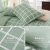 imageCozyLux Twin XL Comforter Set Grey  5 Pieces Plaid Bed in a Bag Set UltraSoft Twin XL Bedding Set Bed Set with All Season Quilted Comforter Flat Sheet Fitted Sheet Pillowcase ampamp Pillow ShamSage Green