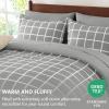 imageCozyLux Twin XL Comforter Set Grey  5 Pieces Plaid Bed in a Bag Set UltraSoft Twin XL Bedding Set Bed Set with All Season Quilted Comforter Flat Sheet Fitted Sheet Pillowcase ampamp Pillow ShamGrey