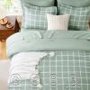 imageCozyLux Twin XL Comforter Set Grey  5 Pieces Plaid Bed in a Bag Set UltraSoft Twin XL Bedding Set Bed Set with All Season Quilted Comforter Flat Sheet Fitted Sheet Pillowcase ampamp Pillow ShamSage Green