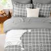 imageCozyLux Twin XL Comforter Set Grey  5 Pieces Plaid Bed in a Bag Set UltraSoft Twin XL Bedding Set Bed Set with All Season Quilted Comforter Flat Sheet Fitted Sheet Pillowcase ampamp Pillow ShamGrey