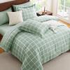 imageCozyLux Twin XL Comforter Set Grey  5 Pieces Plaid Bed in a Bag Set UltraSoft Twin XL Bedding Set Bed Set with All Season Quilted Comforter Flat Sheet Fitted Sheet Pillowcase ampamp Pillow ShamSage Green