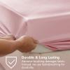 imageCozyLux Satin Fitted Sheet Queen Size Black Silky Satin Bed Fitted Sheet Only with Microfiber Deep Pocket Single Bottom Sheet Sold Separately Breathable Smooth and SoftPink
