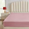 imageCozyLux Satin Fitted Sheet Queen Size Black Silky Satin Bed Fitted Sheet Only with Microfiber Deep Pocket Single Bottom Sheet Sold Separately Breathable Smooth and SoftPink