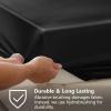 imageCozyLux Satin Fitted Sheet Queen Size Black Silky Satin Bed Fitted Sheet Only with Microfiber Deep Pocket Single Bottom Sheet Sold Separately Breathable Smooth and SoftBlack