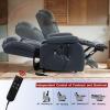 imageMERITLIFE Dual Motor Power Lift Chair Lay Flat Recliner for Sleeping with Massage and Heat Infinite Position Lift Chairs Recliners for Elderly Breathable Leather OchreDark Blue