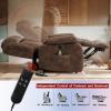 imageMERITLIFE Dual Motor Power Lift Chair Lay Flat Recliner for Sleeping with Massage and Heat Infinite Position Lift Chairs Recliners for Elderly Breathable Leather OchreOchre