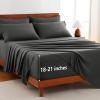 imageCozyLux Extra Deep Pocket King Sheets  6 Piece Sheet Set  Fits Up to 21 inches Thick Mattresses  Luxury Bedding Set  Breathable Bed Sheets ampamp Pillowcases  Easy ampamp Secure Fit  Dark Grey King SizeDark Grey
