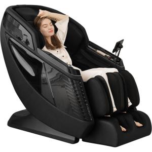 imageMERITLIFE 4D Massage Chair Full Body Zero Gravity Dual SLTrack Power Shiatsu Massage Chair with AI ControlBody Scan Heating 24 Auto ModesCustomized Massage and Wireless Charging Dark BlackDark Black