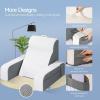 imageKayfia Reading Pillow 10 in 1 Back Pillow for Bed Sitting up with Detachable Arms Rest Back Rest with Gel Memory Foam Husband Pillow for ReadingGamingWorking in Bed or Couch 19quot GrayWhite