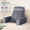 imageKayfia Reading Pillow 10 in 1 Back Pillow for Bed Sitting up with Detachable Arms Rest Back Rest with Gel Memory Foam Husband Pillow for ReadingGamingWorking in Bed or Couch 19quot GrayGray
