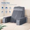 imageKayfia Reading Pillow 10 in 1 Back Pillow for Bed Sitting up with Detachable Arms Rest Back Rest with Gel Memory Foam Husband Pillow for ReadingGamingWorking in Bed or Couch 19quot GrayGray