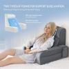 imageKayfia Reading Pillow 10 in 1 Back Pillow for Bed Sitting up with Detachable Arms Rest Back Rest with Gel Memory Foam Husband Pillow for ReadingGamingWorking in Bed or Couch 19quot GrayGray