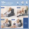 imageKayfia Reading Pillow 10 in 1 Back Pillow for Bed Sitting up with Detachable Arms Rest Back Rest with Gel Memory Foam Husband Pillow for ReadingGamingWorking in Bed or Couch 19quot GrayGray