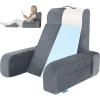 imageKayfia Reading Pillow 10 in 1 Back Pillow for Bed Sitting up with Detachable Arms Rest Back Rest with Gel Memory Foam Husband Pillow for ReadingGamingWorking in Bed or Couch 19quot GrayGray