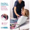 imageImprovia Positioning Bed Pad with 8 Reinforced Handles QuickDrying Washable Waterproof for Lifting Turning Transfering Elderly and Incontinence Patients Pink 34quot x 52quot  Pack of 1Pink