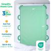 imageImprovia Positioning Bed Pad with 8 Reinforced Handles QuickDrying Washable Waterproof for Lifting Turning Transfering Elderly and Incontinence Patients Pink 34quot x 52quot  Pack of 1Green