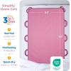 imageImprovia Positioning Bed Pad with 8 Reinforced Handles QuickDrying Washable Waterproof for Lifting Turning Transfering Elderly and Incontinence Patients Pink 34quot x 52quot  Pack of 1Pink