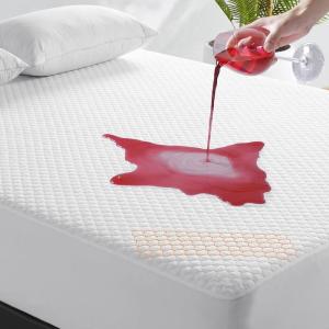 imagePremium 100 Waterproof Queen Mattress Protector NH Cooling Soft Bed Mattress Cover 5D Tech Breathable 821quot Deep Pocket VinylFree Noiseless Anti Slip and WearResistant3in1QueenWhite Beehive