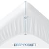 imageSPRINGSPIRIT Full Size Waterproof Mattress Protector Full Mattress Cover Pad Waterproof with Deep Pocket up to 14 Bed Fitted Sheet Gray ColorWhite