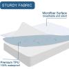 imageSPRINGSPIRIT Full Size Waterproof Mattress Protector Full Mattress Cover Pad Waterproof with Deep Pocket up to 14 Bed Fitted Sheet Gray ColorWhite