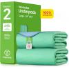 imageIMPROVIA Washable Underpads Heavy Absorbency Reusable Incontinence Pads for Kids Adults Elderly and Pets Waterproof Protection Floor Blue and White 34quot x 36quot  Pack of 4Green