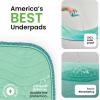 imageIMPROVIA Washable Underpads Heavy Absorbency Reusable Incontinence Pads for Kids Adults Elderly and Pets Waterproof Protection Floor Blue and White 34quot x 36quot  Pack of 4Green