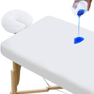 imageMassage Table Sheets Waterproof Massage Table Cover Set 2 Piece Include Massage Fitted Sheet and Face Cradle Cover Ultra Soft ampamp Skinfriendly Fit Massage Table ampamp Facial Bed Grey 28737White