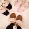 imageWishcotton Womens House Slippers with Memory Foam LAdies Slip on Nonslip Indoor Bedroom Slippers with Rubber Soled Warm Cozy Fuzzy Sherpa Fleece Lined Winter House ShoesBlack