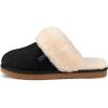 imageWishcotton Womens House Slippers with Memory Foam LAdies Slip on Nonslip Indoor Bedroom Slippers with Rubber Soled Warm Cozy Fuzzy Sherpa Fleece Lined Winter House ShoesBlack