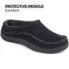 imageZigzagger Mens Slip On Moccasin Slippers IndoorOutdoor Warm Fuzzy Comfy House Shoes Fluffy Wide Loafer SlippersJet Black