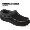 imageZigzagger Mens Slip On Moccasin Slippers IndoorOutdoor Warm Fuzzy Comfy House Shoes Fluffy Wide Loafer SlippersLamb Black