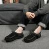 imageZigzagger Mens Slip On Moccasin Slippers IndoorOutdoor Warm Fuzzy Comfy House Shoes Fluffy Wide Loafer SlippersLamb Black
