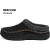 imageZigzagger Mens Slip On Moccasin Slippers IndoorOutdoor Warm Fuzzy Comfy House Shoes Fluffy Wide Loafer SlippersLamb Black
