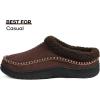 imageZigzagger Mens Slip On Moccasin Slippers IndoorOutdoor Warm Fuzzy Comfy House Shoes Fluffy Wide Loafer SlippersLamb Coffee