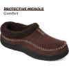 imageZigzagger Mens Slip On Moccasin Slippers IndoorOutdoor Warm Fuzzy Comfy House Shoes Fluffy Wide Loafer SlippersLamb Coffee