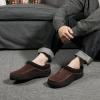 imageZigzagger Mens Slip On Moccasin Slippers IndoorOutdoor Warm Fuzzy Comfy House Shoes Fluffy Wide Loafer SlippersLamb Coffee