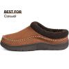 imageZigzagger Mens Slip On Moccasin Slippers IndoorOutdoor Warm Fuzzy Comfy House Shoes Fluffy Wide Loafer SlippersLamb Tan