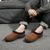 imageZigzagger Mens Slip On Moccasin Slippers IndoorOutdoor Warm Fuzzy Comfy House Shoes Fluffy Wide Loafer SlippersLamb Tan
