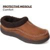 imageZigzagger Mens Slip On Moccasin Slippers IndoorOutdoor Warm Fuzzy Comfy House Shoes Fluffy Wide Loafer SlippersLamb Tan