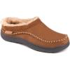 imageZigzagger Mens Slip On Moccasin Slippers IndoorOutdoor Warm Fuzzy Comfy House Shoes Fluffy Wide Loafer SlippersTan