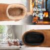 imageZigzagger Mens Slip On Moccasin Slippers IndoorOutdoor Warm Fuzzy Comfy House Shoes Fluffy Wide Loafer SlippersTan