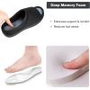 imageZizor Mens Memory Foam Open Toe Slippers Slip On Breathable House Shoes with Indoor Outdoor AntiSkid Rubber SoleBlack