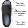 imageZizor Mens Memory Foam Open Toe Slippers Slip On Breathable House Shoes with Indoor Outdoor AntiSkid Rubber SoleBlack