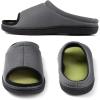 imageZizor Mens Memory Foam Open Toe Slippers Slip On Breathable House Shoes with Indoor Outdoor AntiSkid Rubber SoleGrey