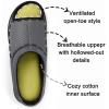 imageZizor Mens Memory Foam Open Toe Slippers Slip On Breathable House Shoes with Indoor Outdoor AntiSkid Rubber SoleGrey